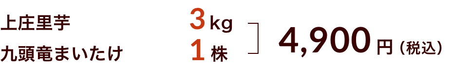 上庄里芋3kg+九頭竜まいたけ1株 4900円